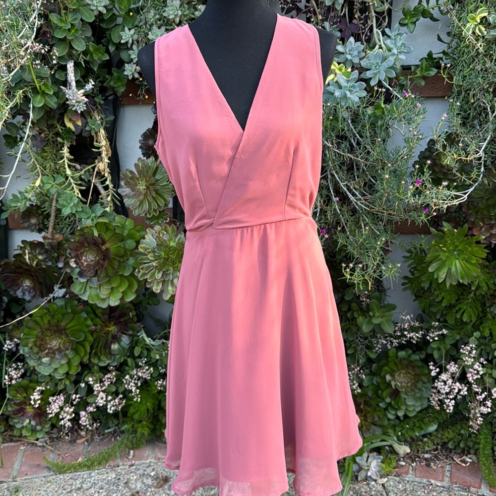 Pink V-Neck Dress